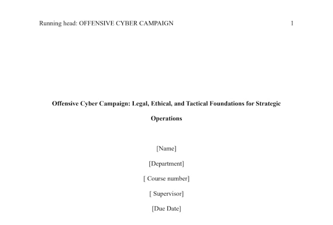 cybersecurity projects and any related work